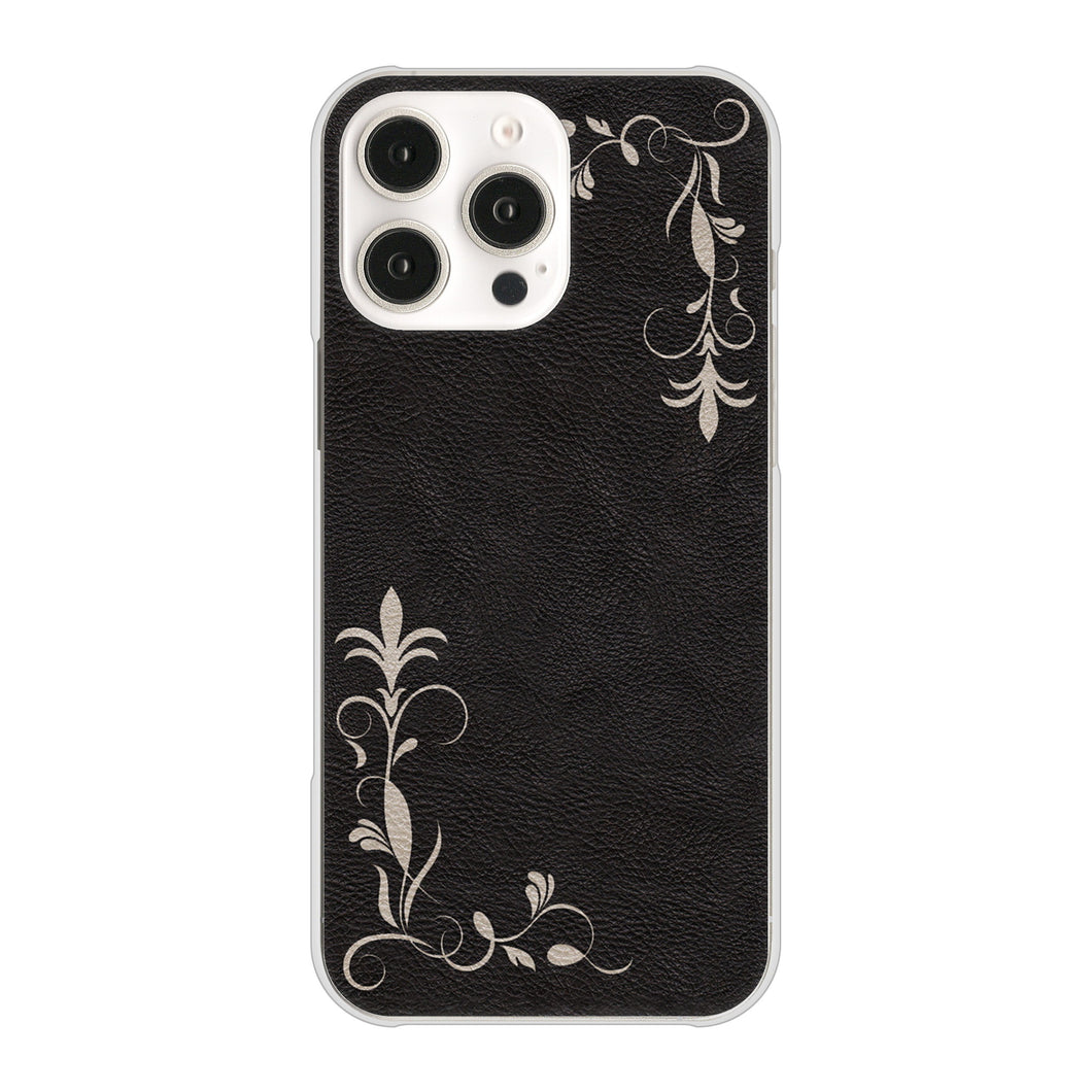 iPhone16 Pro Max 高画質仕上げ 背面印刷 ハードケース 【EK825 レザー風グラスフレーム】