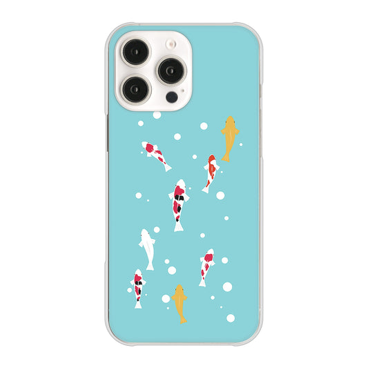 iPhone16 Pro Max 高画質仕上げ 背面印刷 ハードケース 【KG800 コイの遊泳】