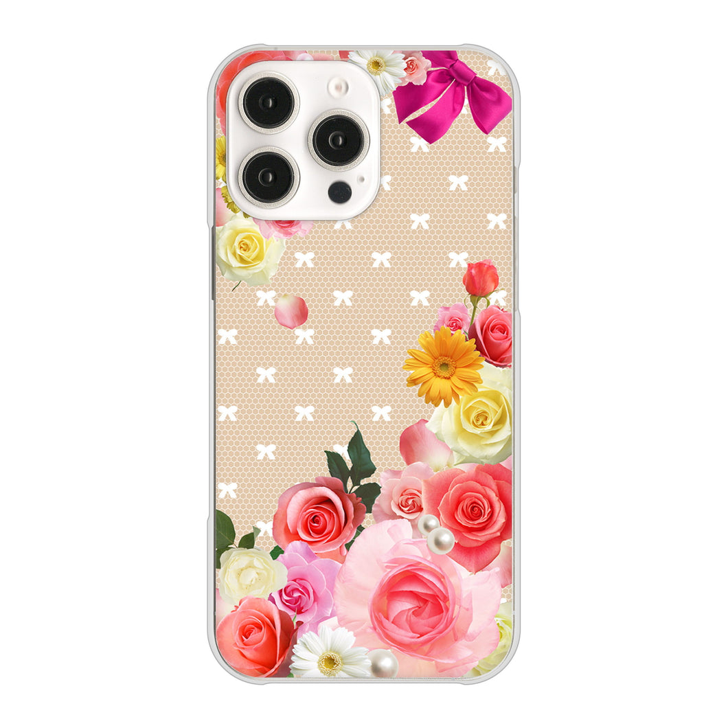 iPhone16 Pro Max 高画質仕上げ 背面印刷 ハードケースロマンチックなバラ