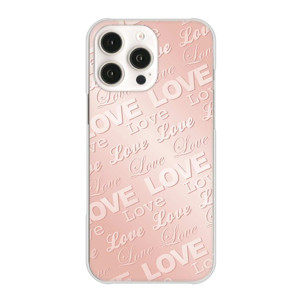 iPhone16 Pro Max 高画質仕上げ 背面印刷 ハードケースエンボス風LOVEリンク