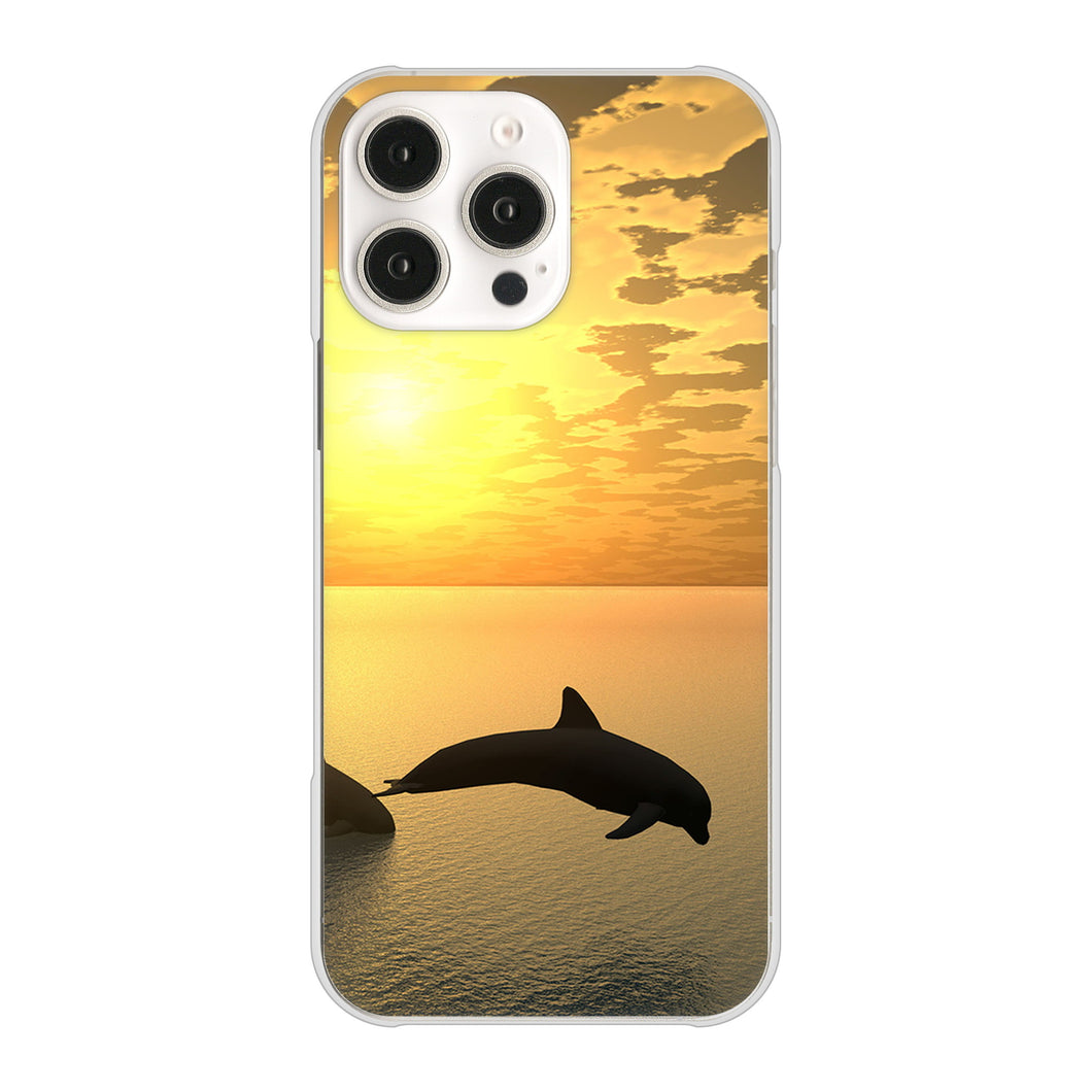 iPhone16 Pro Max 高画質仕上げ 背面印刷 ハードケース 【VA845 夕暮れのドルフィン】