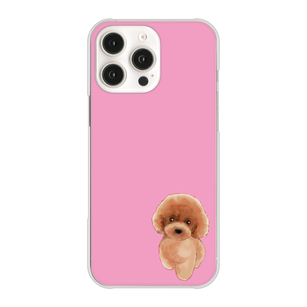 iPhone16 Pro Max 高画質仕上げ 背面印刷 ハードケーストイプードルレッド