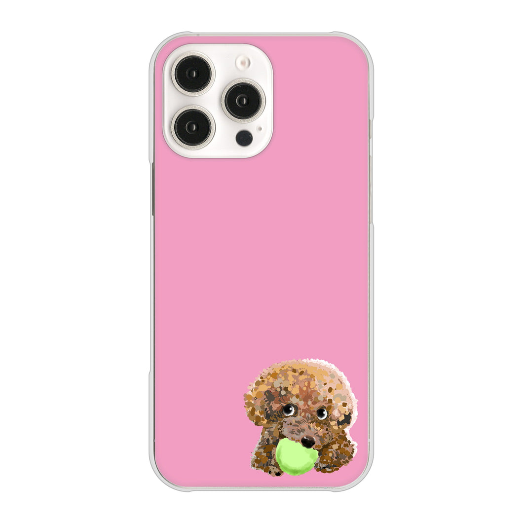 iPhone16 Pro Max 高画質仕上げ 背面印刷 ハードケーストイプードル&ボール