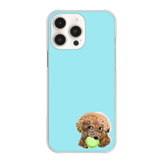 iPhone16 Pro Max 高画質仕上げ 背面印刷 ハードケーストイプードル&ボール