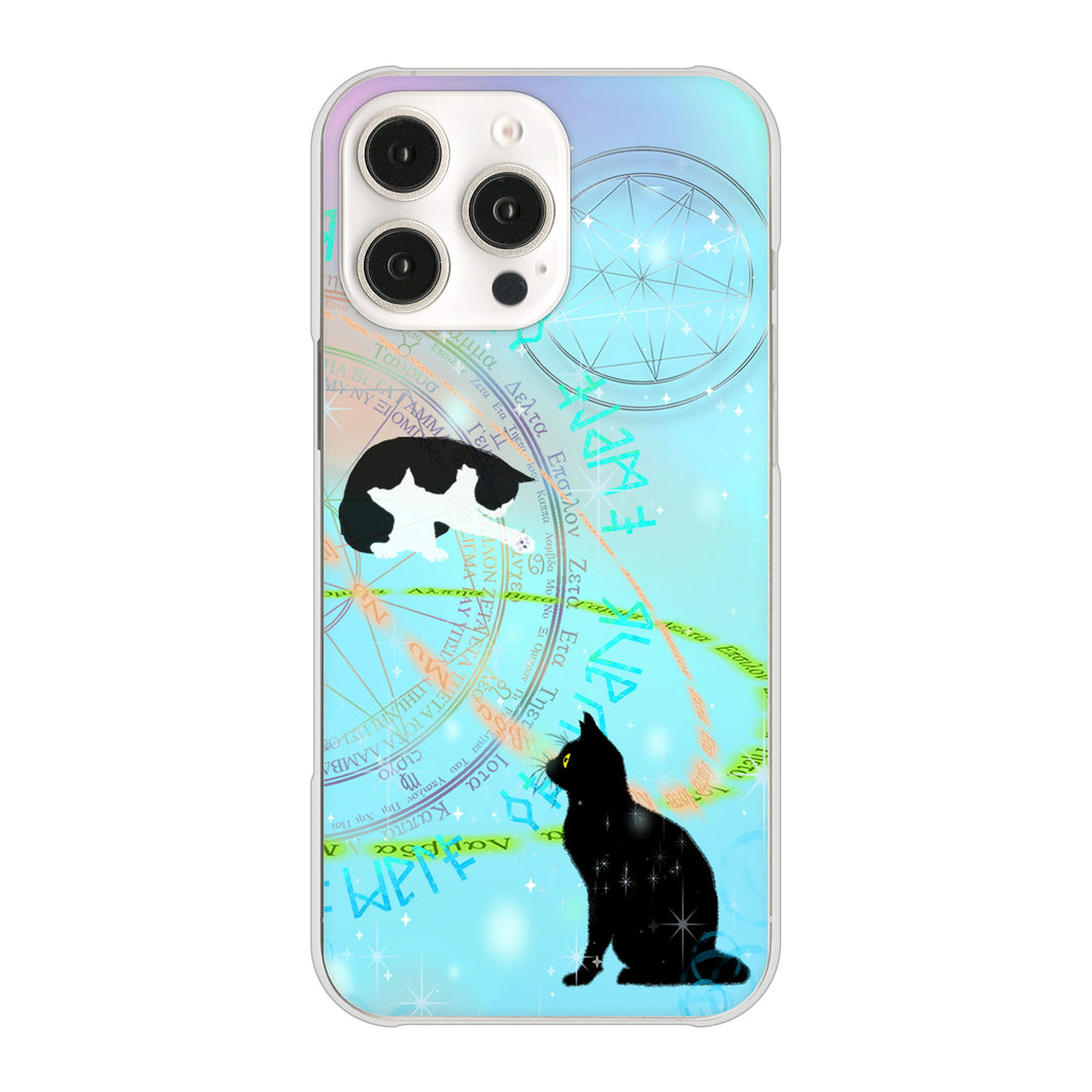 iPhone16 Pro Max 高画質仕上げ 背面印刷 ハードケース魔法陣猫