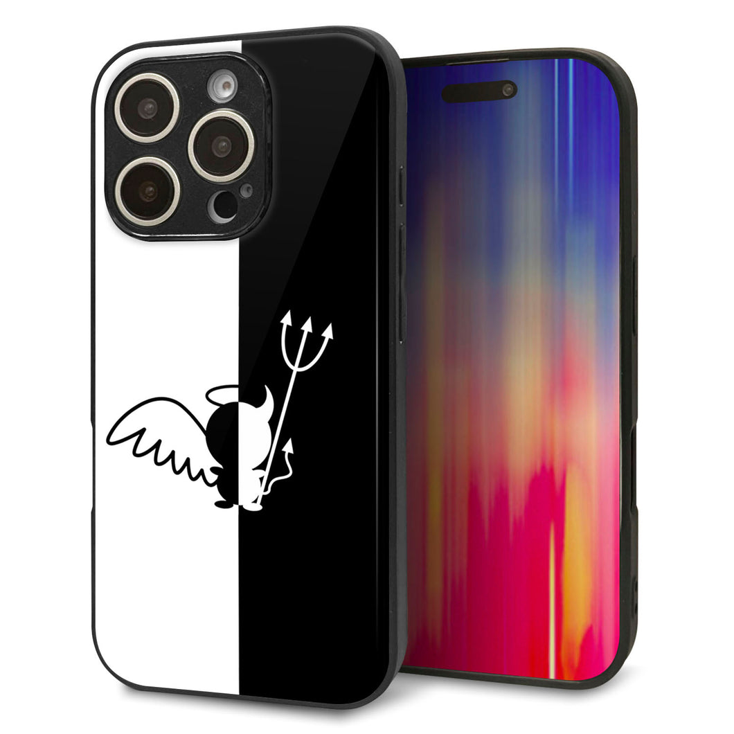 iPhone16 Pro 強化ガラス&TPUスマホケース ガラプリ【027 ハーフデビット】