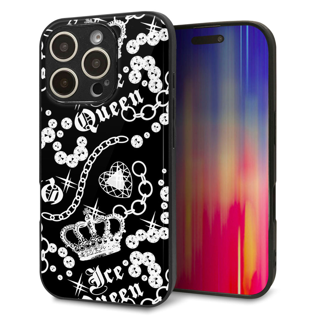 iPhone16 Pro 強化ガラス&TPUスマホケース ガラプリ【187 ゴージャス クラウン】