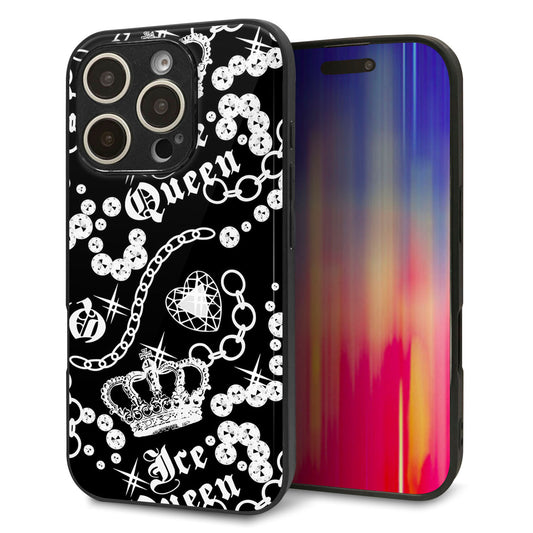 iPhone16 Pro 強化ガラス&TPUスマホケース ガラプリ【187 ゴージャス クラウン】