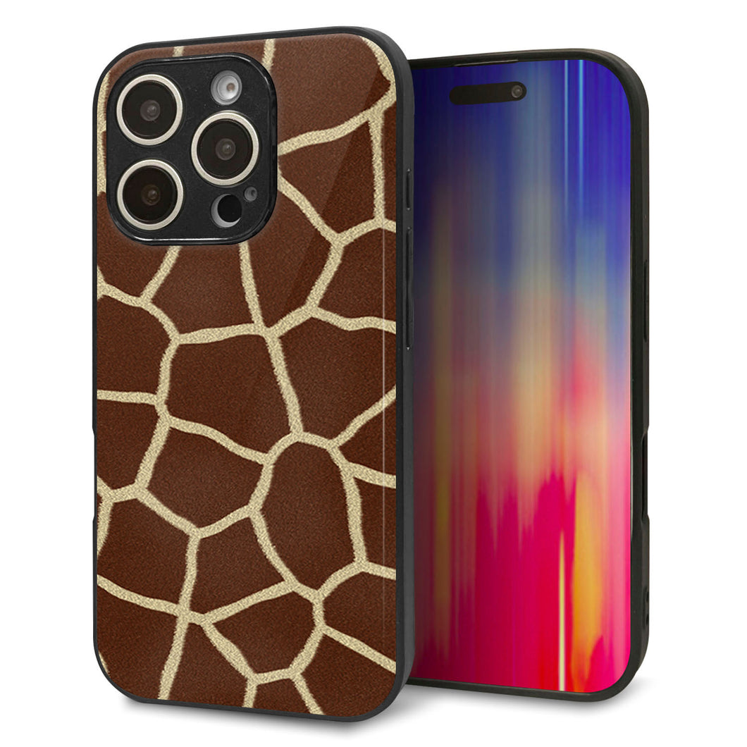 iPhone16 Pro 強化ガラス&TPUスマホケース ガラプリ【209 キリンの背中】