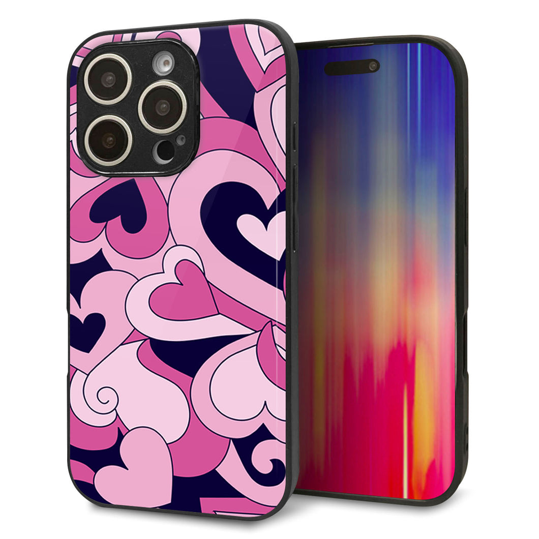 iPhone16 Pro 強化ガラス&TPUスマホケース ガラプリ【223 ハートの調べ】