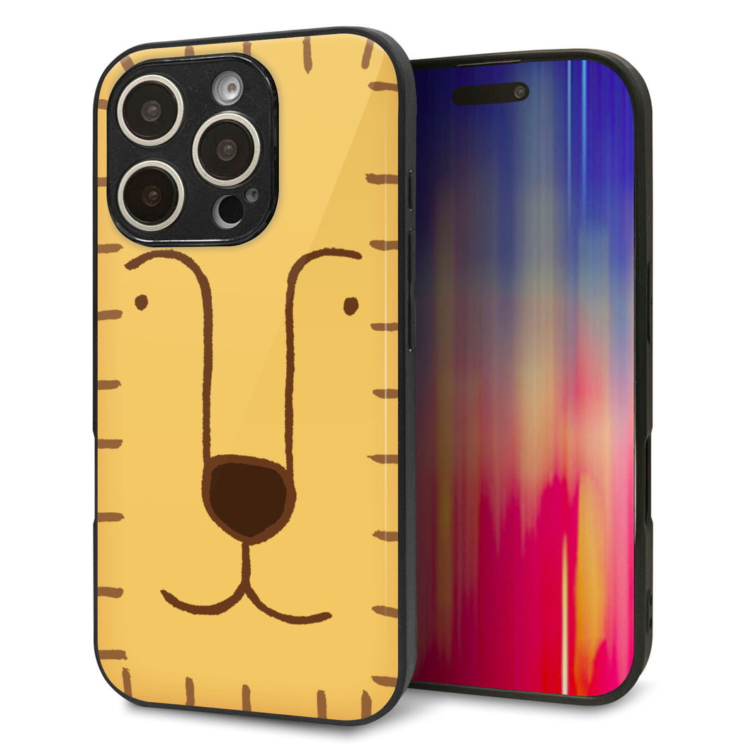 iPhone16 Pro 強化ガラス&TPUスマホケース ガラプリ【356 らいおん】