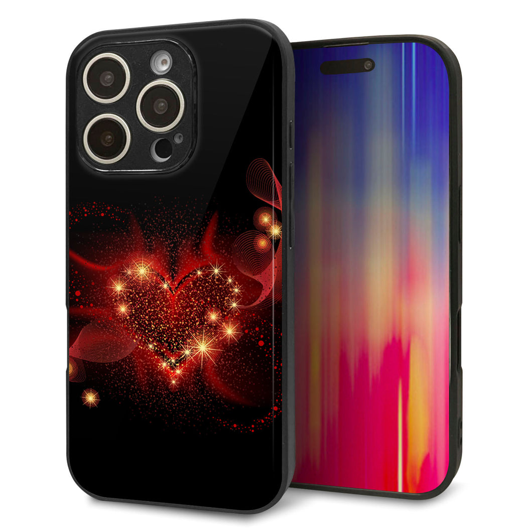 iPhone16 Pro 強化ガラス&TPUスマホケース ガラプリ【382 ハートの創生】