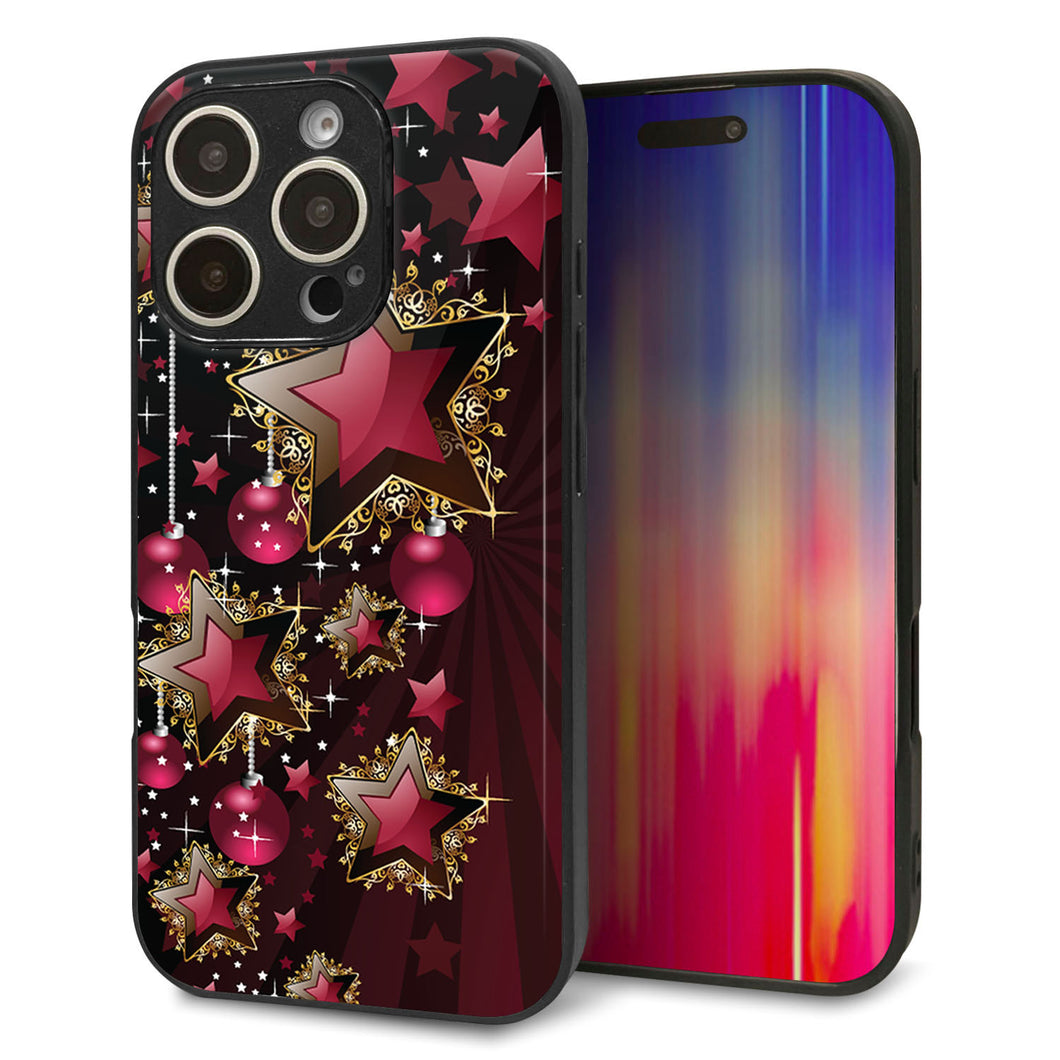 iPhone16 Pro 強化ガラス&TPUスマホケース ガラプリ【434 星の壁】