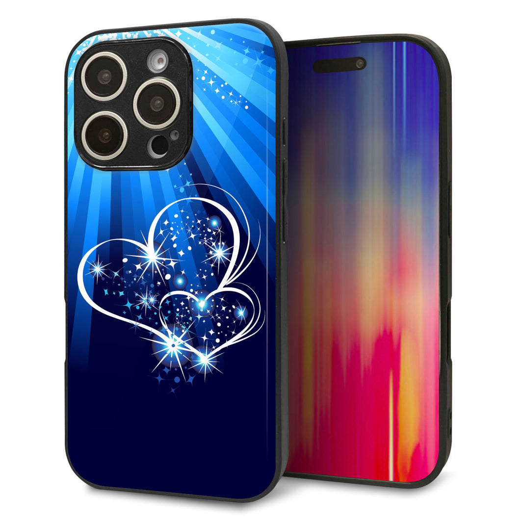 iPhone16 Pro 強化ガラス&TPUスマホケース ガラプリ【702 スイミングハート】