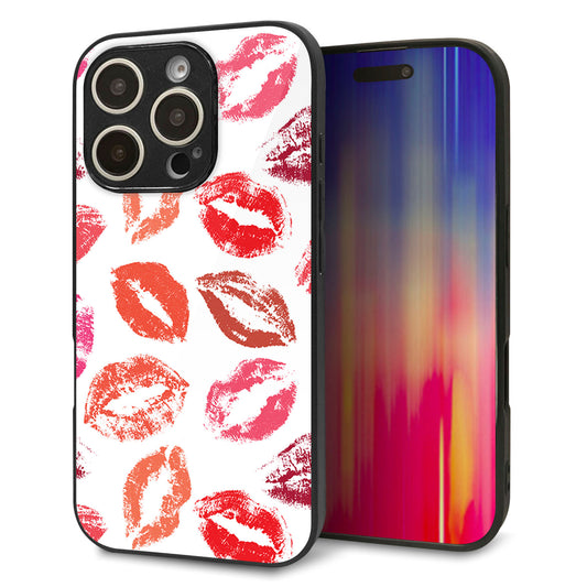 iPhone16 Pro 強化ガラス&TPUスマホケース ガラプリ【734 キスkissキス】