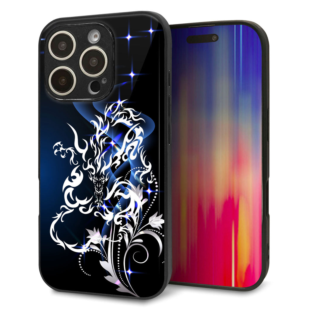 iPhone16 Pro 強化ガラス&TPUスマホケース ガラプリ【1000 闇のシェンロン】