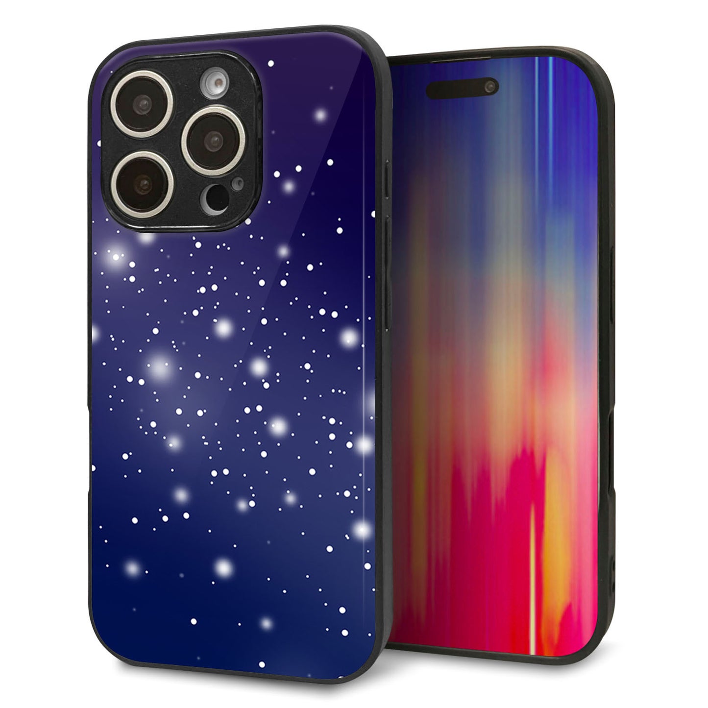 iPhone16 Pro 強化ガラス&TPUスマホケース ガラプリ【1271 天空の川】