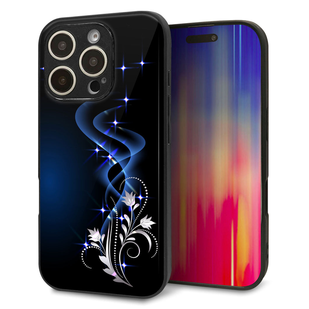 iPhone16 Pro 強化ガラス&TPUスマホケース ガラプリ【1278 華より昇る流れ】