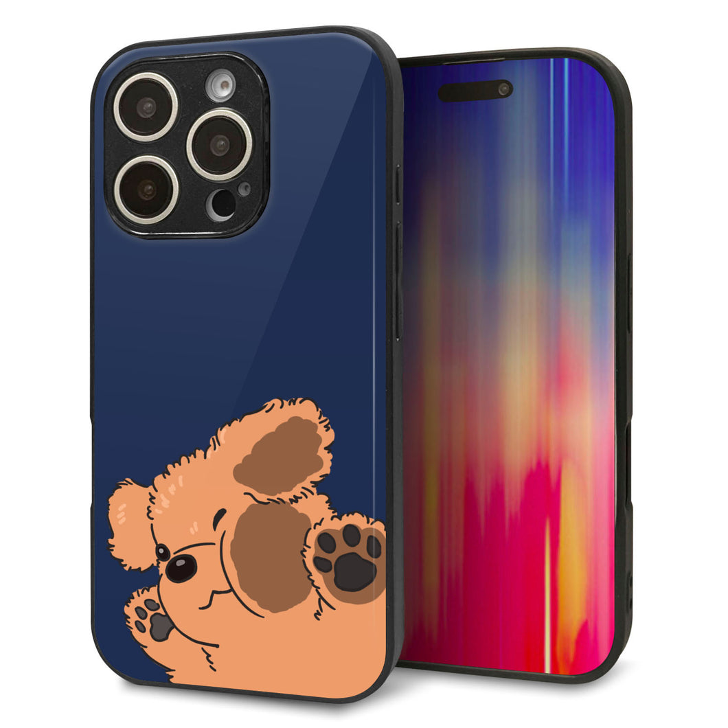 iPhone16 Pro 強化ガラス&TPUスマホケース ガラプリ【HA295 むぎゅっとトイプー】