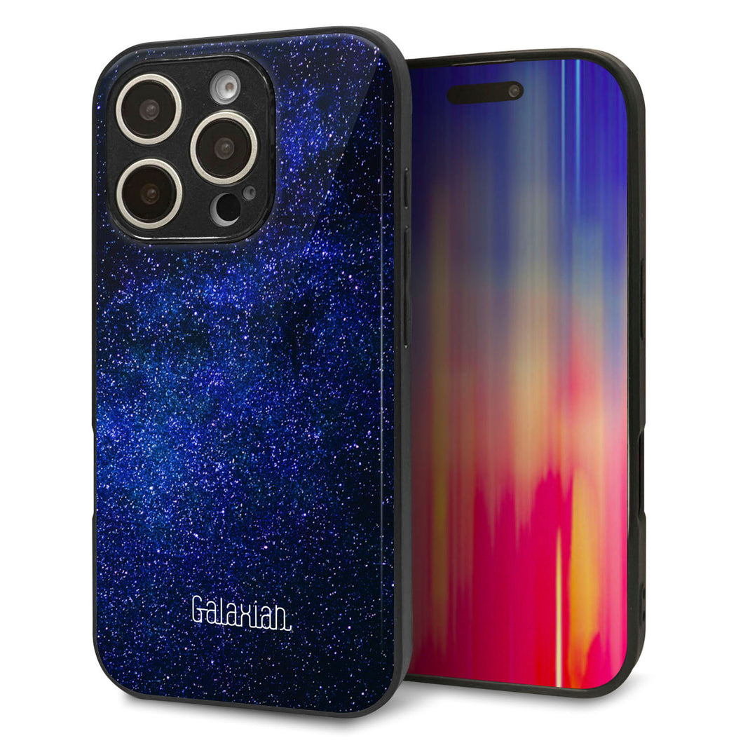 iPhone16 Pro 強化ガラス&TPUスマホケース ガラプリ【KM924 Galaxias Blue】