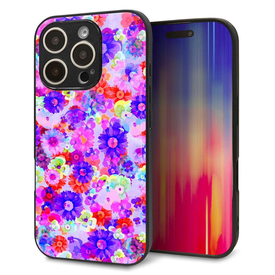 iPhone16 Pro 強化ガラス&TPUスマホケース ガラプリ【SC868 リバティプリント フルールドパルファン(パープル)】