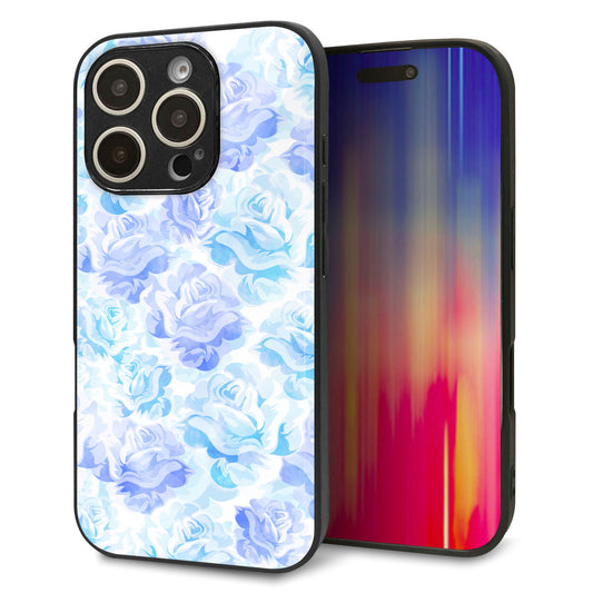 iPhone16 Pro 強化ガラス&TPUスマホケース ガラプリ【SC927 ローズ ブルー】