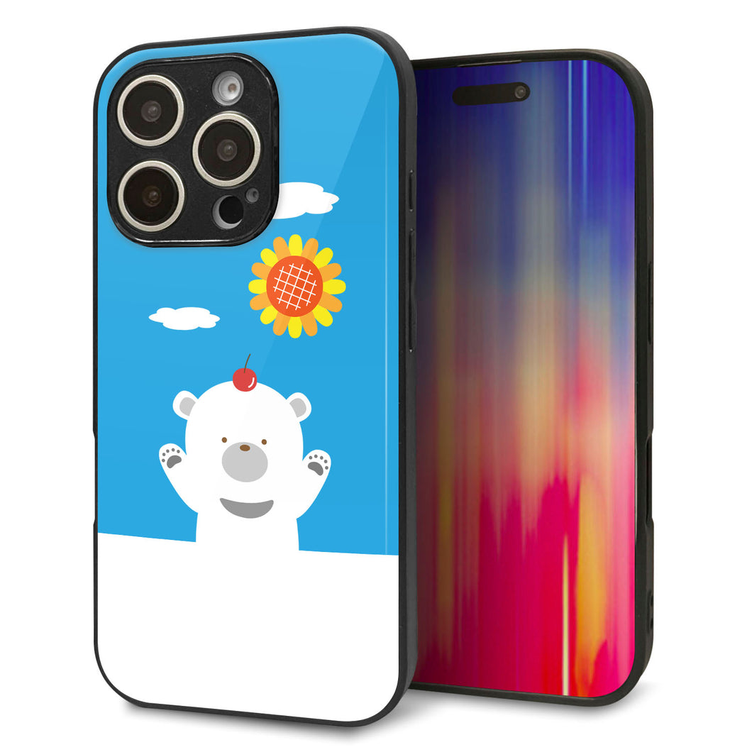 iPhone16 Pro 強化ガラス&TPUスマホケース ガラプリ【TA017 夏くま】
