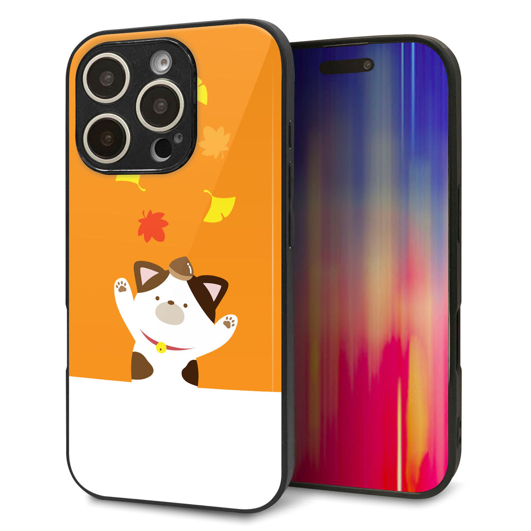 iPhone16 Pro 強化ガラス&TPUスマホケース ガラプリ【TA018 秋みけ】