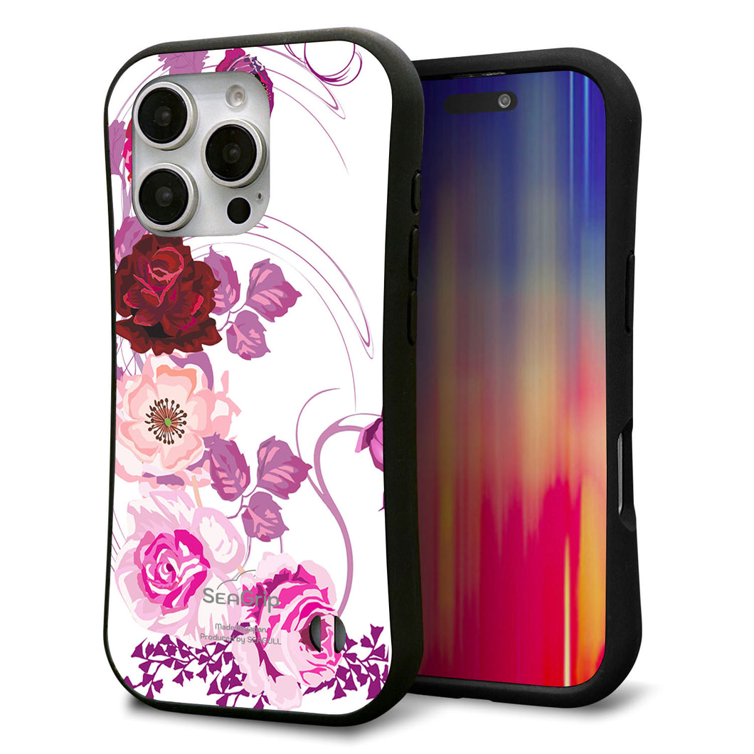 iPhone16 Pro スマホケース 「SEA Grip」 グリップケース Sライン 【116 6月のバラ】 UV印刷