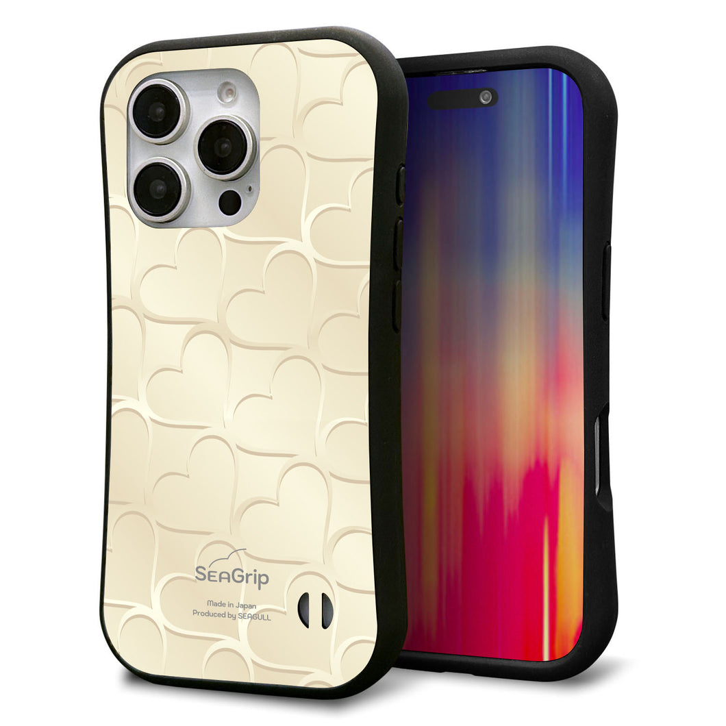 iPhone16 Pro スマホケース 「SEA Grip」 グリップケース Sライン 【630 かくれハート】 UV印刷