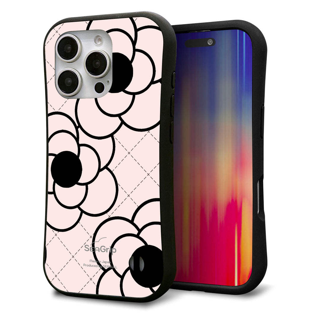 iPhone16 Pro スマホケース 「SEA Grip」 グリップケース Sライン 【EK926 カメリア(極うすピンク)】 UV印刷