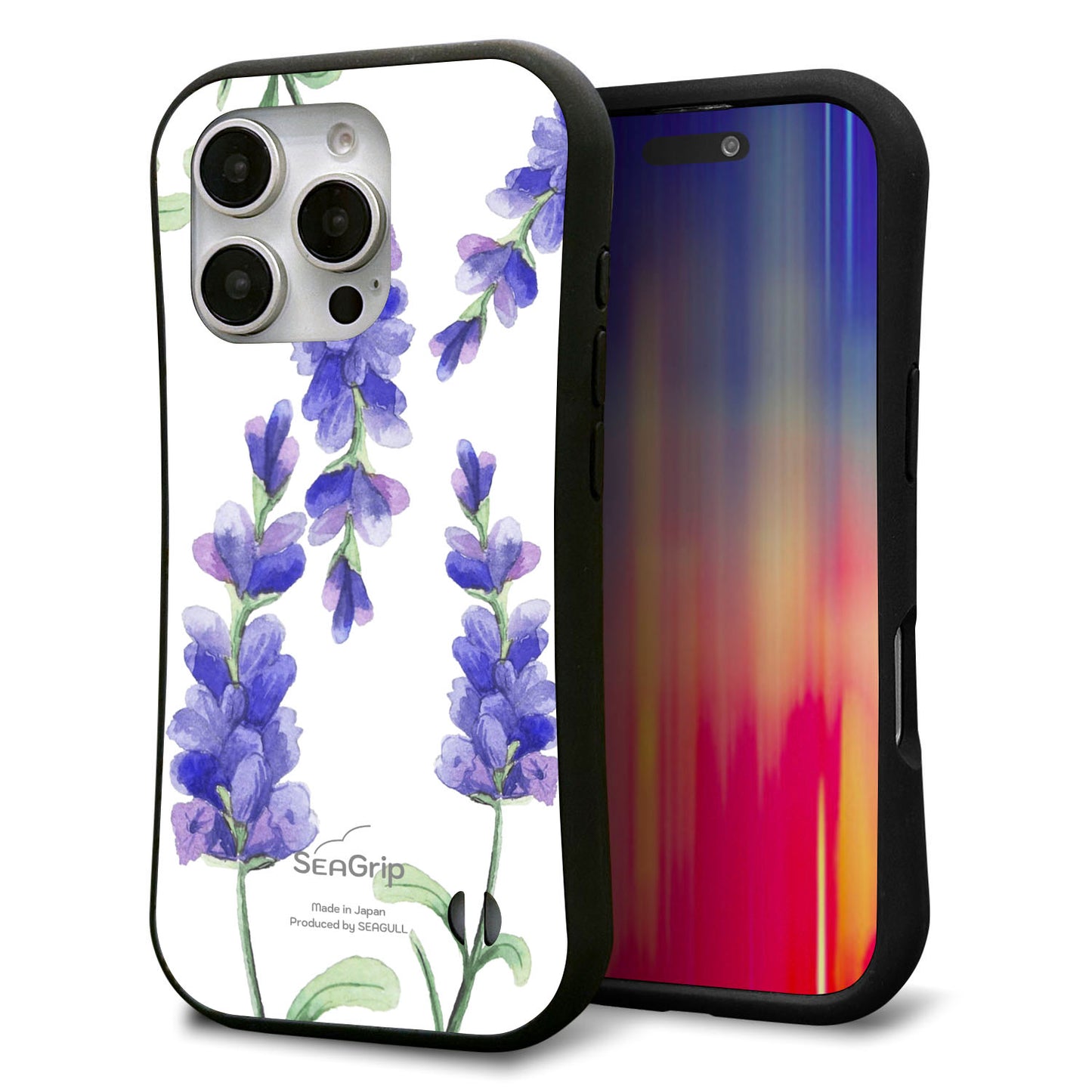 iPhone16 Pro スマホケース 「SEA Grip」 グリップケース Sライン 【MA868 サルビア】 UV印刷