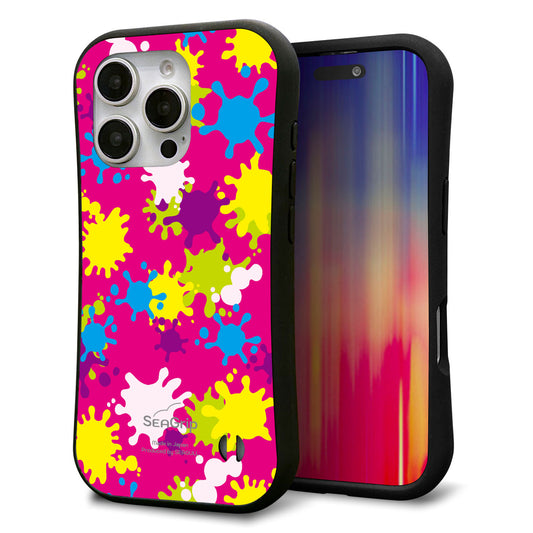 iPhone16 Pro スマホケース 「SEA Grip」 グリップケース Sライン 【MA876 ペイントピンク】 UV印刷