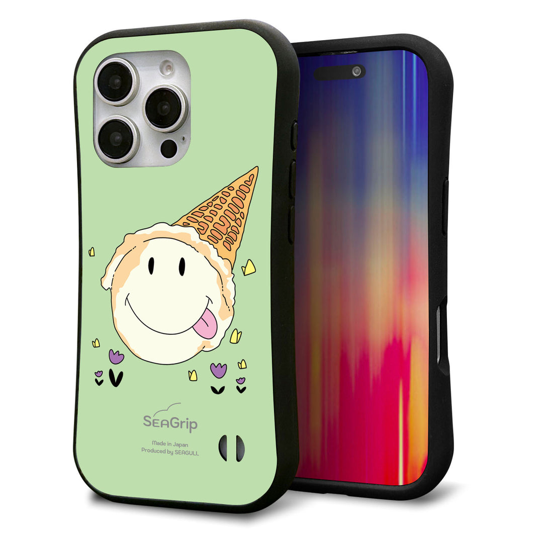 iPhone16 Pro スマホケース 「SEA Grip」 グリップケース Sライン 【MA902 アイスクリーム】 UV印刷