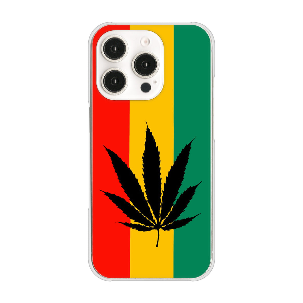 iPhone16 Pro 高画質仕上げ 背面印刷 ハードケース 【083 大麻ラスタカラー】