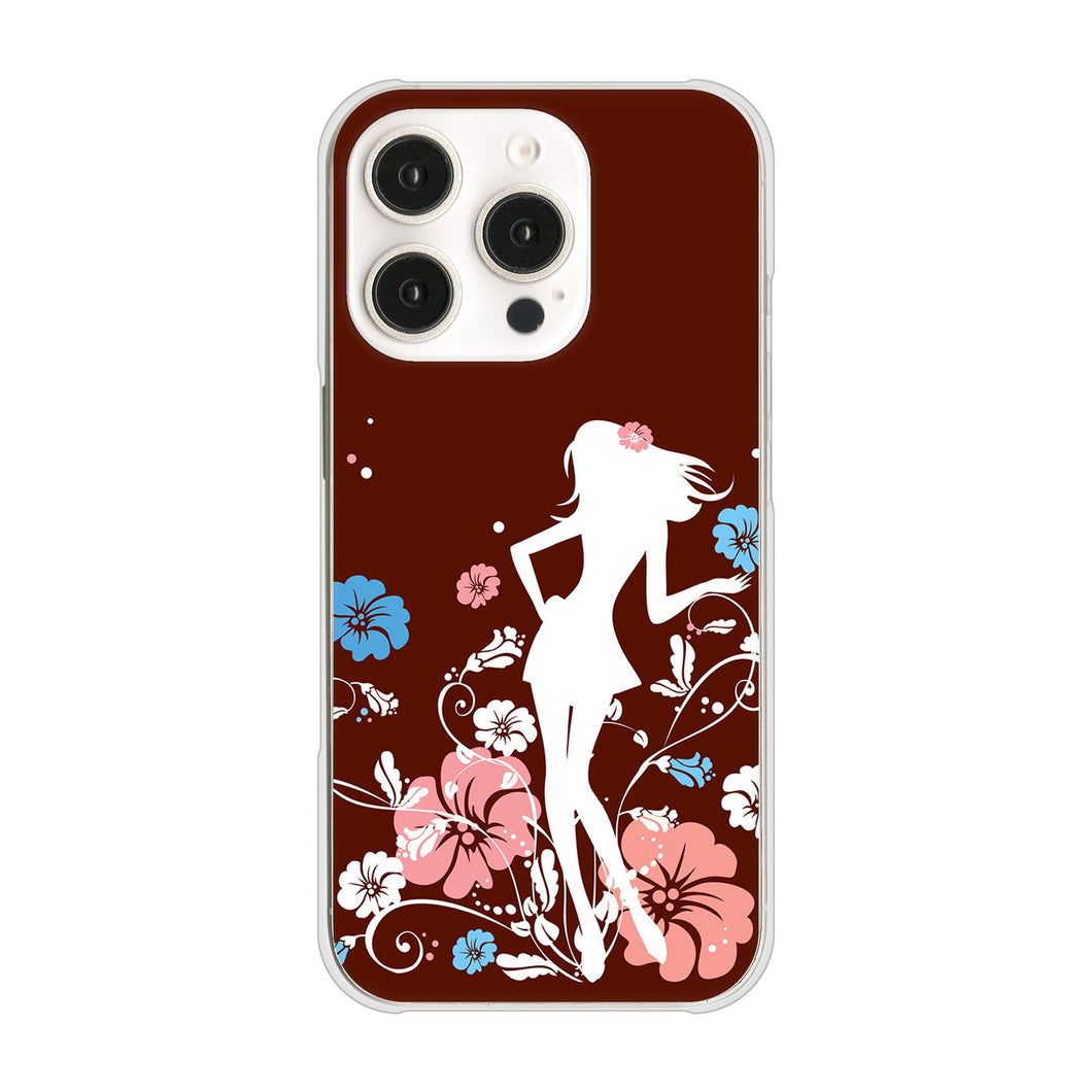 iPhone16 Pro 高画質仕上げ 背面印刷 ハードケース 【110 ハイビスカスと少女】