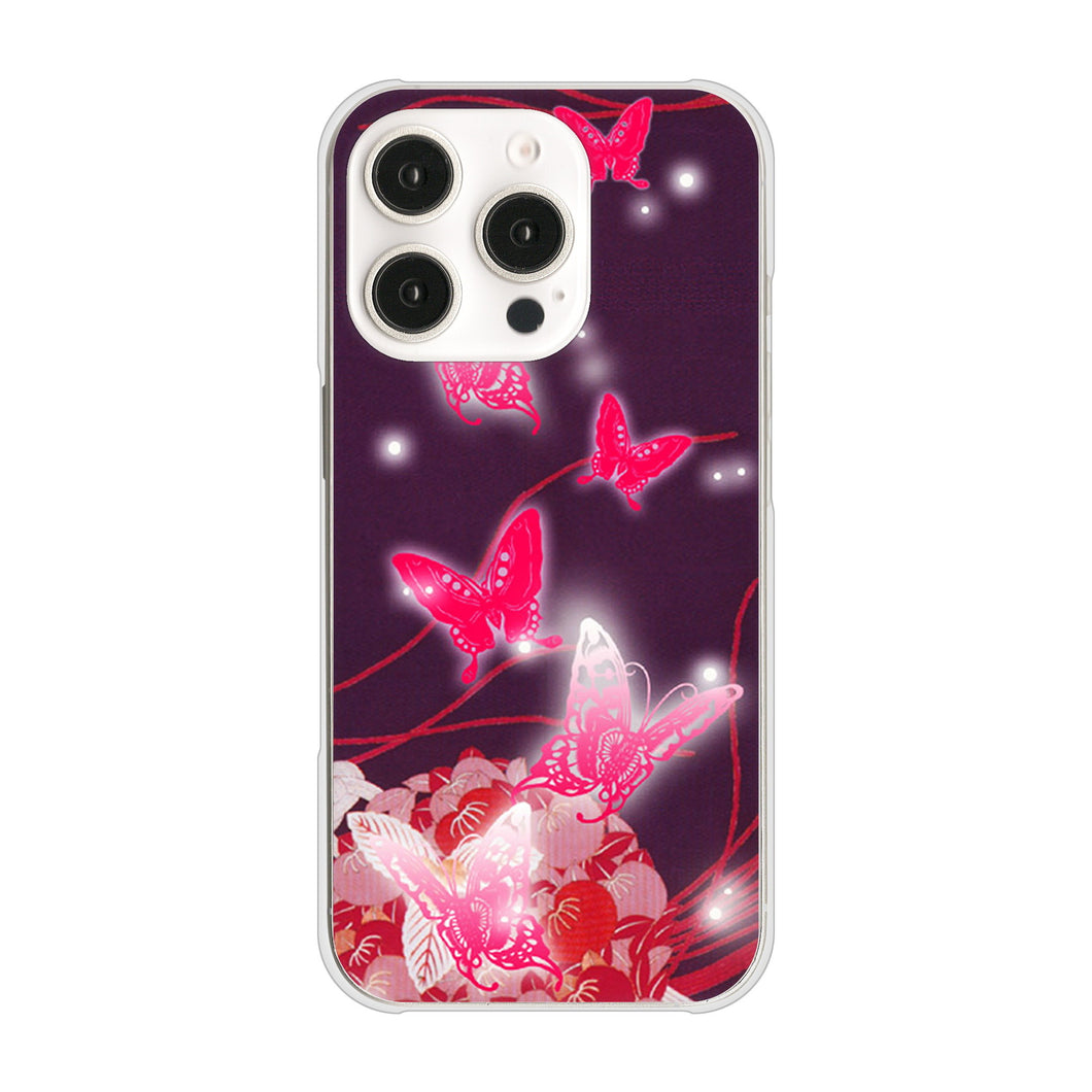 iPhone16 Pro 高画質仕上げ 背面印刷 ハードケースバタフライ