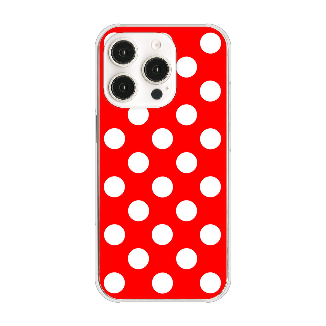 iPhone16 Pro 高画質仕上げ 背面印刷 ハードケースシンプル柄(水玉)