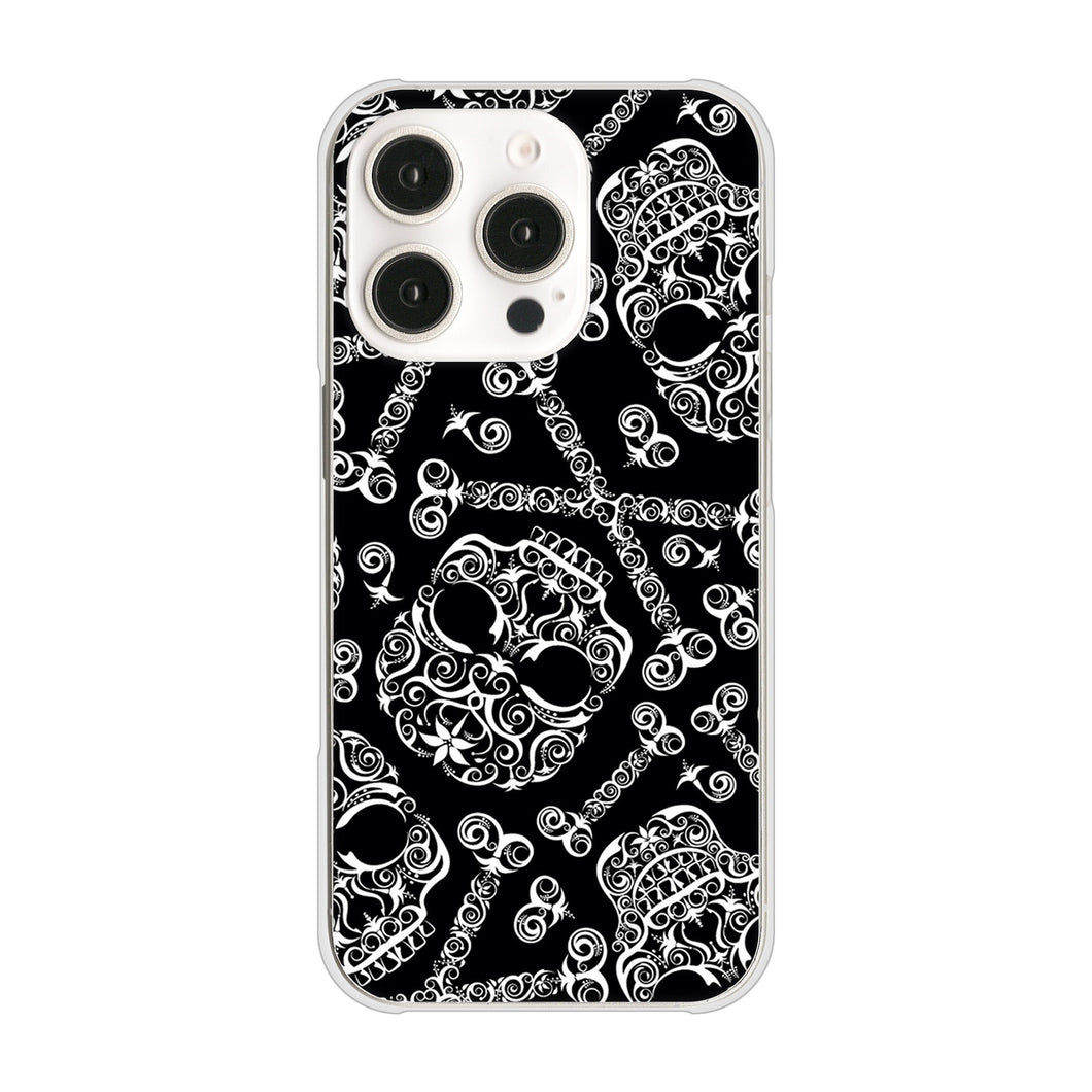 iPhone16 Pro 高画質仕上げ 背面印刷 ハードケース 【363 ドクロの刺青】