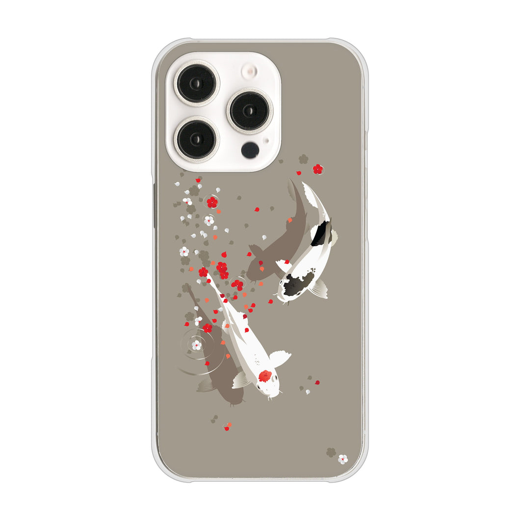 iPhone16 Pro 高画質仕上げ 背面印刷 ハードケース 【367 よりそう鯉】