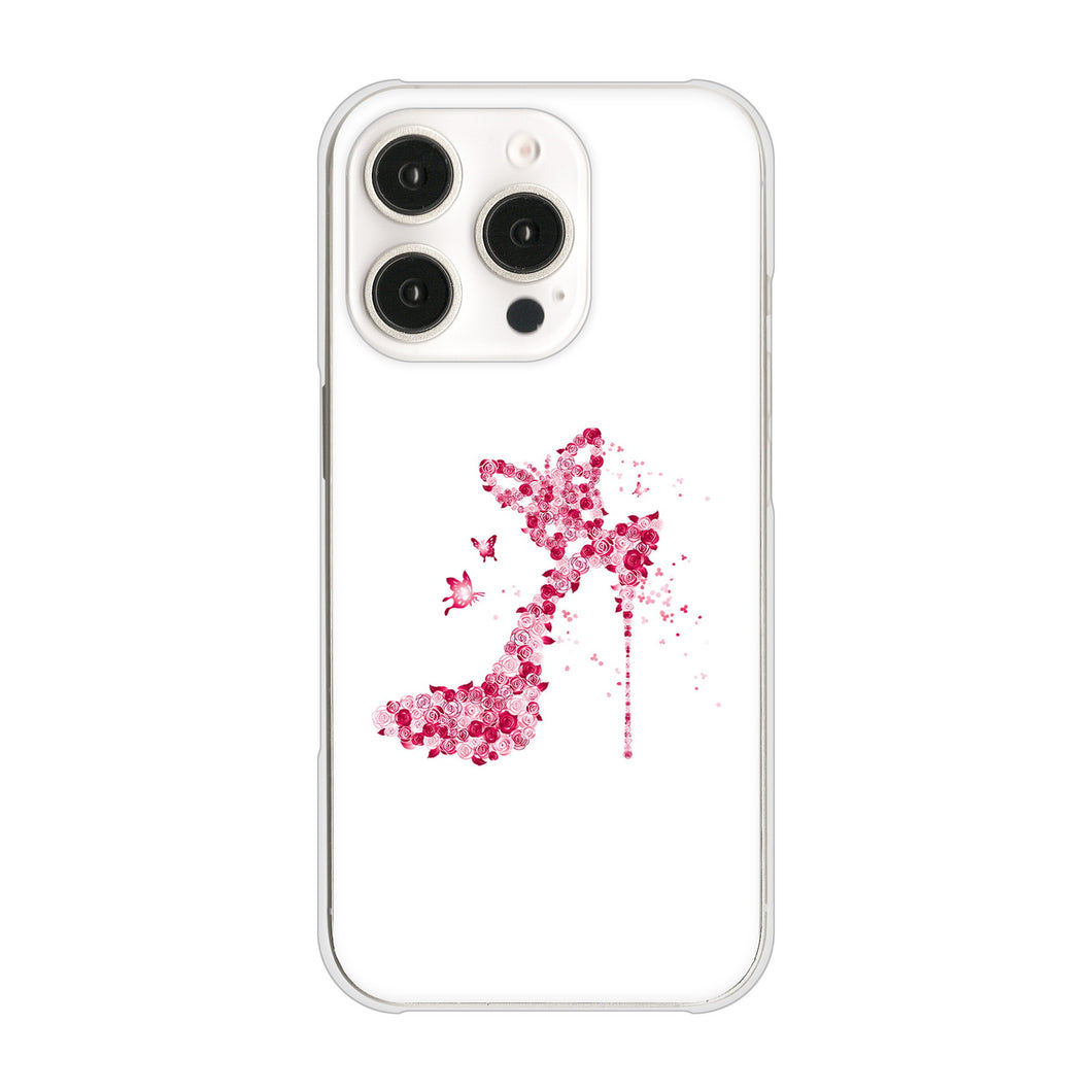 iPhone16 Pro 高画質仕上げ 背面印刷 ハードケース 【387 薔薇のハイヒール】