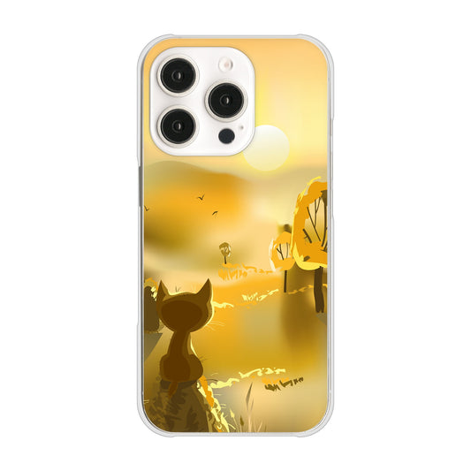 iPhone16 Pro 高画質仕上げ 背面印刷 ハードケース 【400 たそがれの猫】
