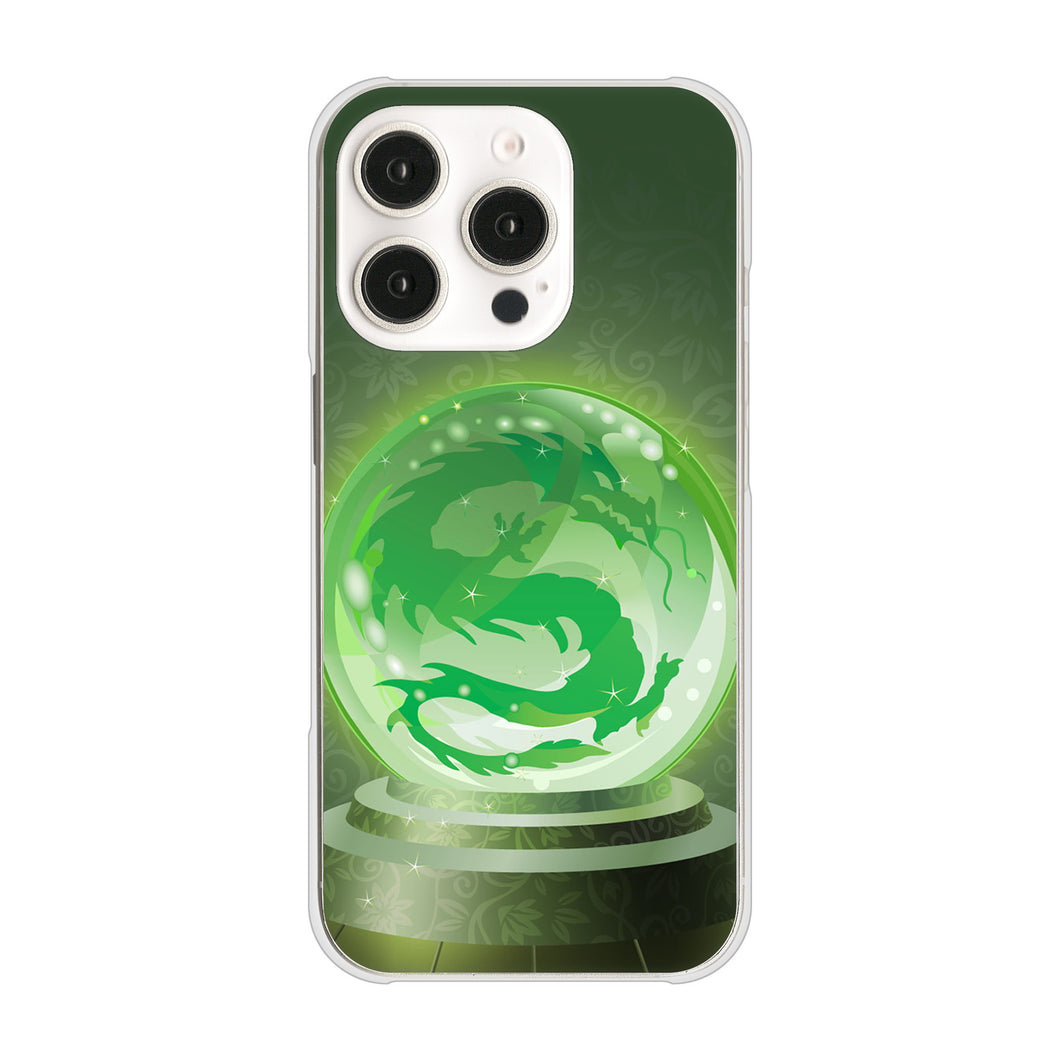 iPhone16 Pro 高画質仕上げ 背面印刷 ハードケース 【439 水晶に浮かぶ龍】