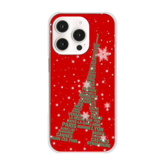 iPhone16 Pro 高画質仕上げ 背面印刷 ハードケース 【527 エッフェル塔red-gr】