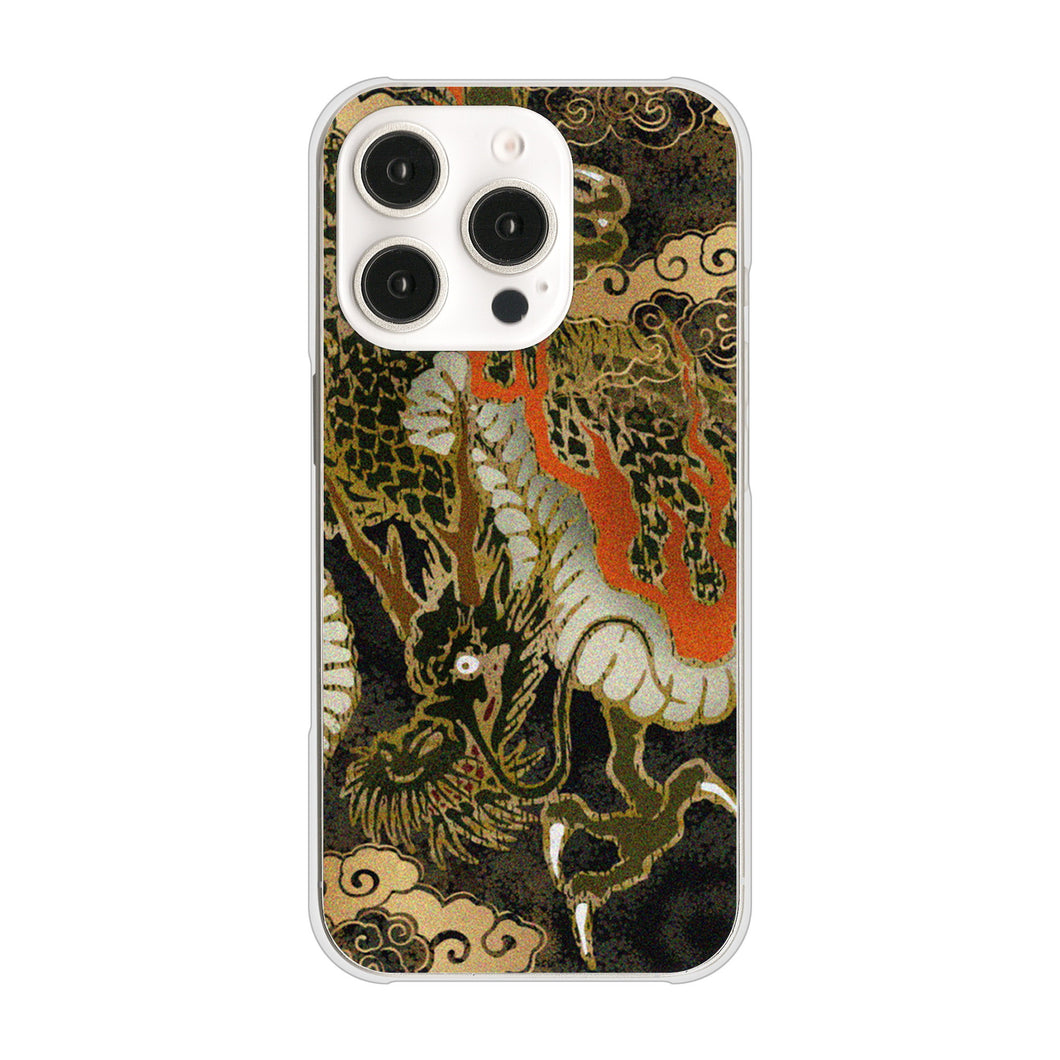 iPhone16 Pro 高画質仕上げ 背面印刷 ハードケース 【558 いかずちを纏う龍】