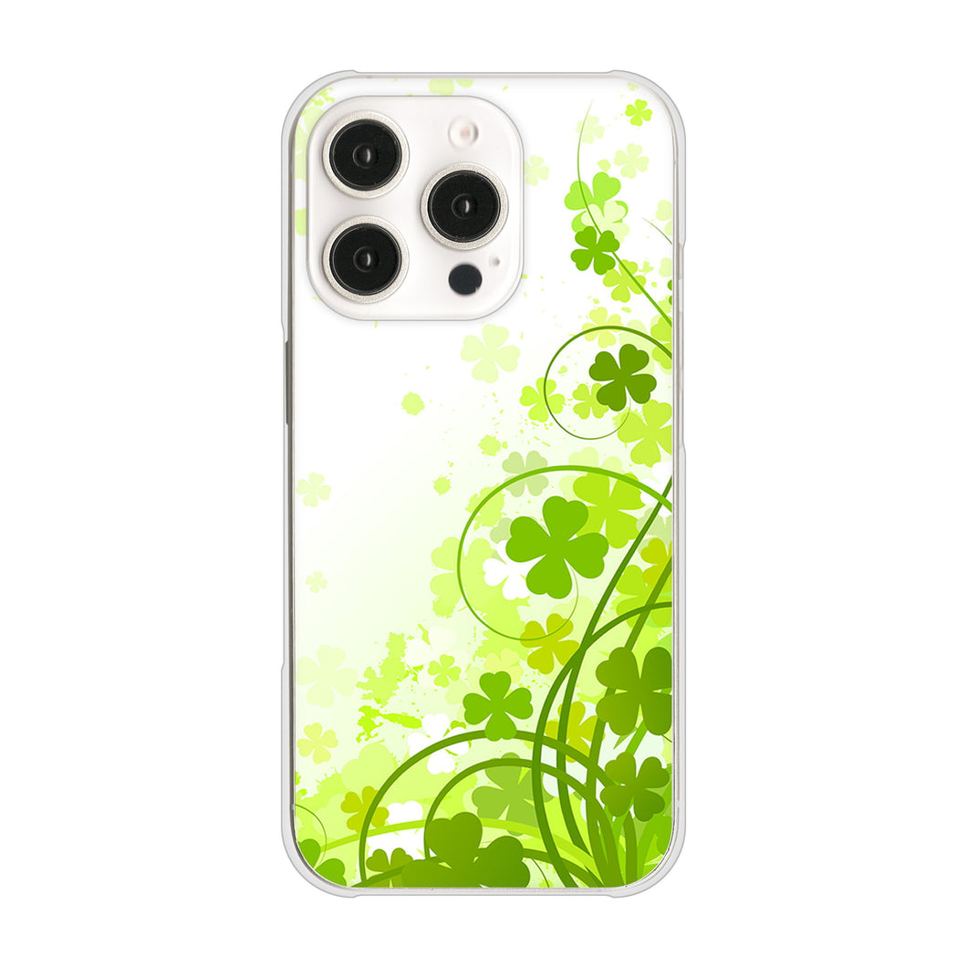iPhone16 Pro 高画質仕上げ 背面印刷 ハードケース 【565 四葉のクローバー】