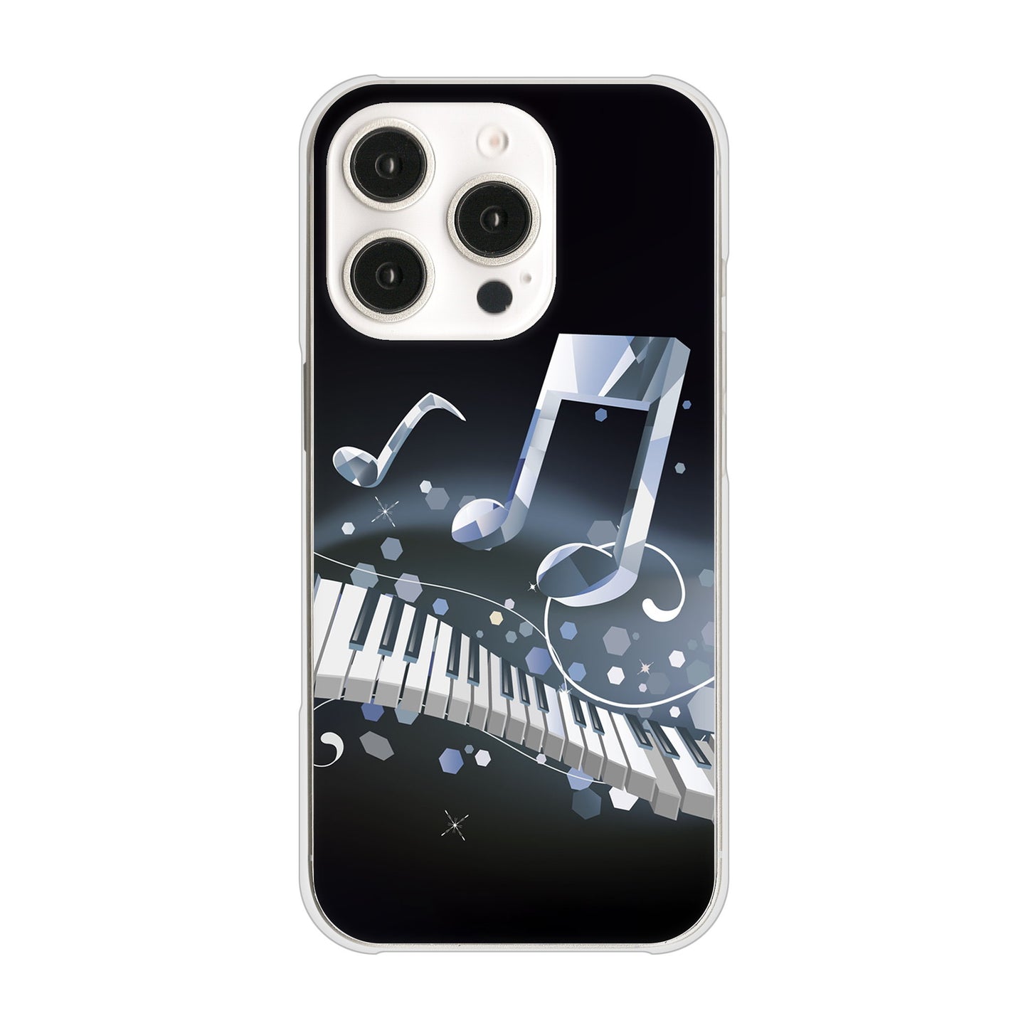 iPhone16 Pro 高画質仕上げ 背面印刷 ハードケース音符