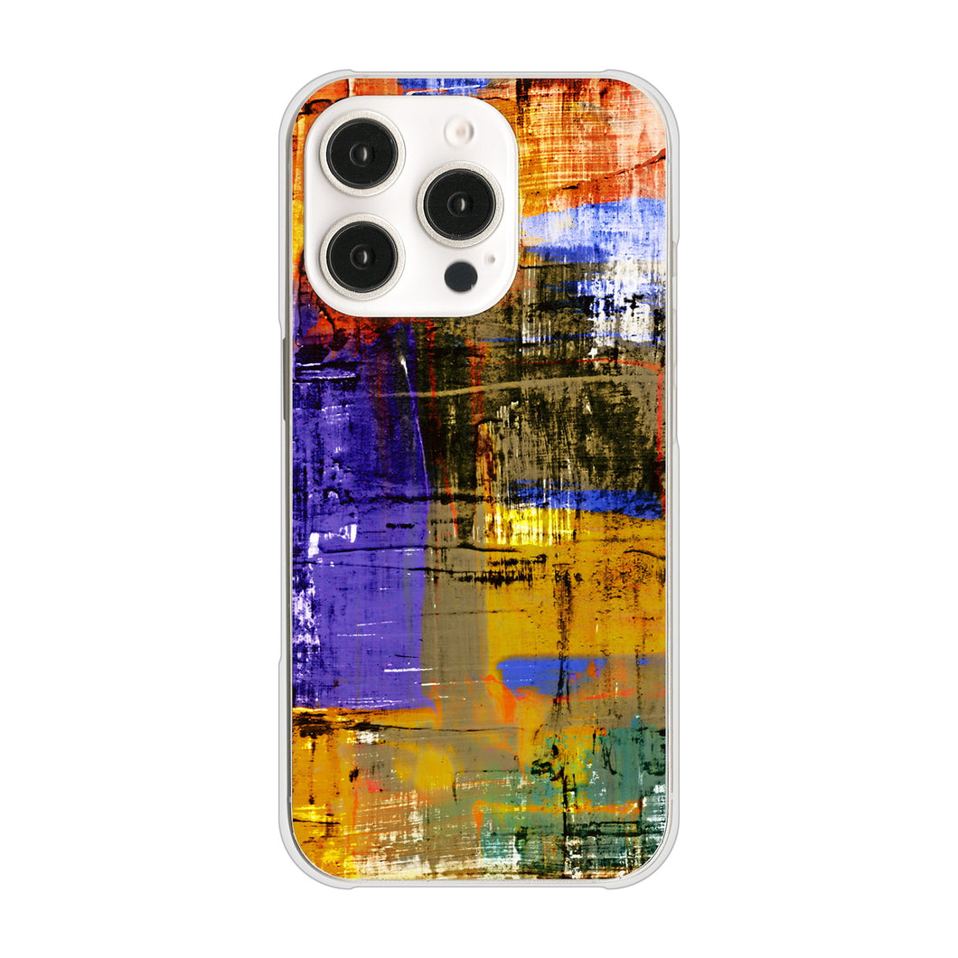 iPhone16 Pro 高画質仕上げ 背面印刷 ハードケース 【609 クラッシュアートBL】