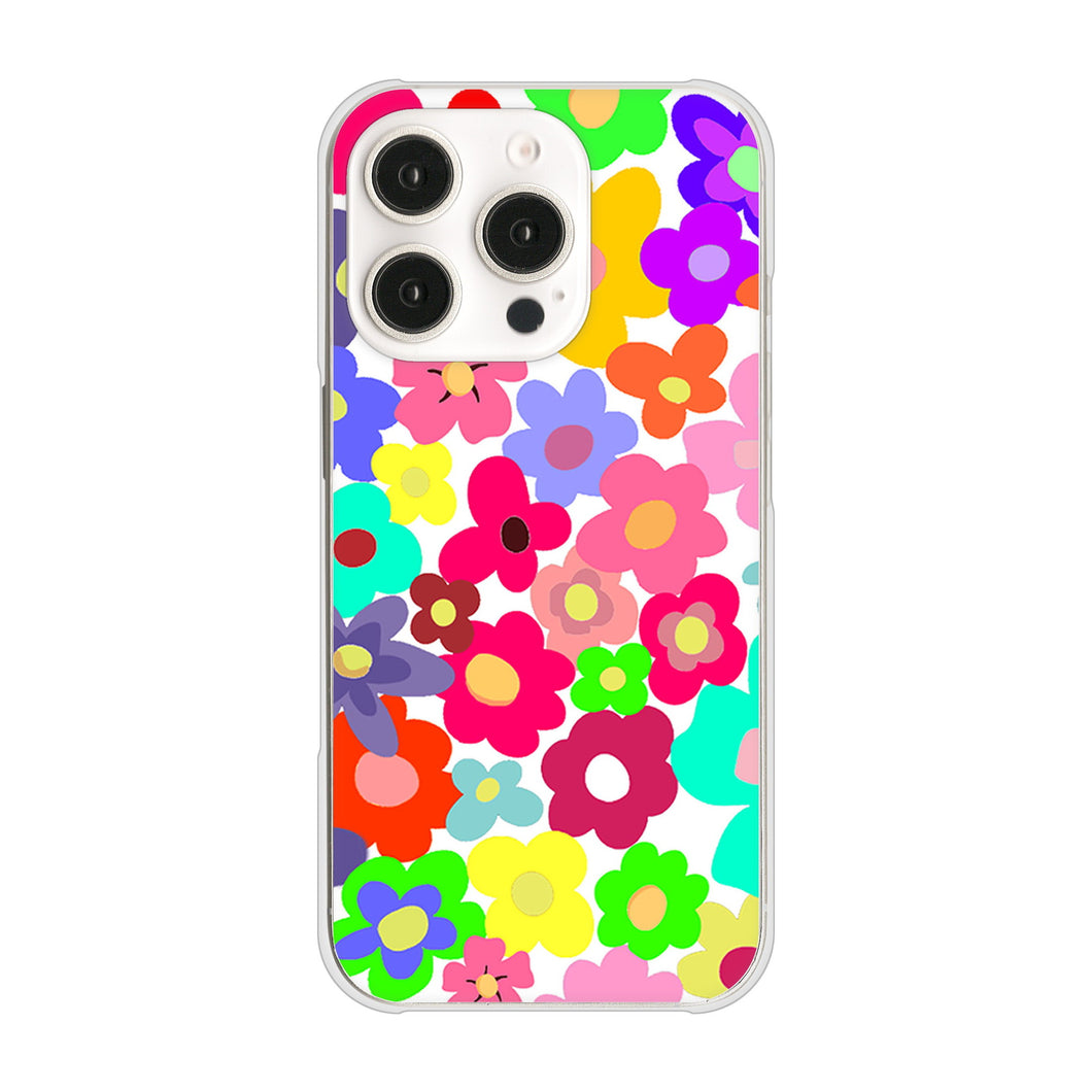 iPhone16 Pro 高画質仕上げ 背面印刷 ハードケースルーズフラワー
