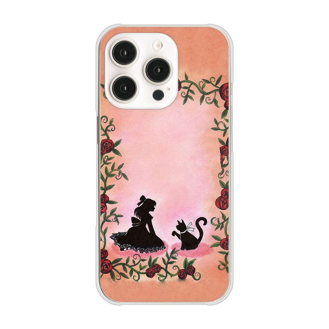 iPhone16 Pro 高画質仕上げ 背面印刷 ハードケースお姫様とネコ